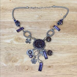 Vintage Elegant Purple and Silver Necklace